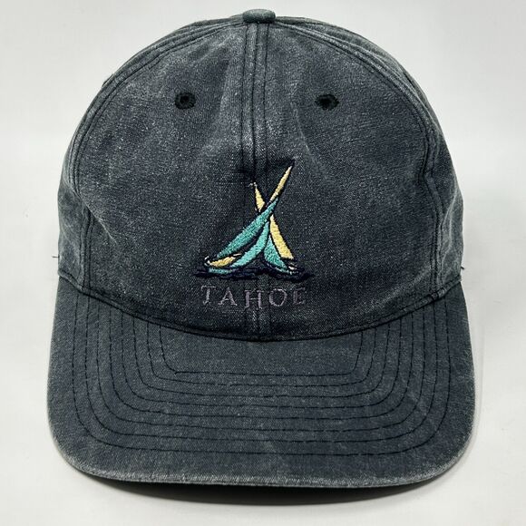Vintage Lake Tahoe Baseball Hat Cap California Nevada Sailing Boat Snapback Gray - Picture 9 of 10
